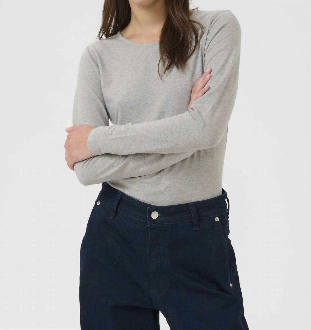 NEW PART TWO women's nemajas long sleeve top in medium grey melange